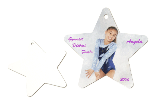 Star Ornament with Girl and blank star ornament