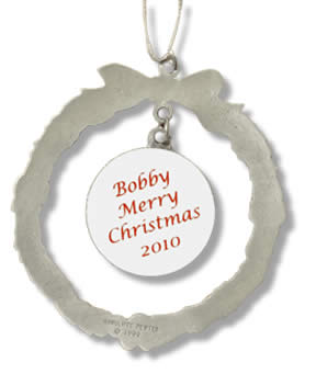 Pewter Wreath Back with Optional Printed Disc