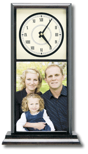 Tall Mantle Clock with family picture