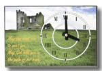 Rectangular Clock, Clock Offset with picture Irish Castle