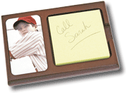 Sticky Note Holder with Picture of Young Baseball Player